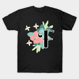 Flower F Initial T-Shirt